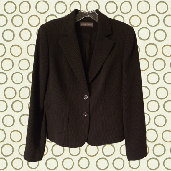 Kate Hill Brown Pin Dot Suit Jacket - Picture 1 of 5